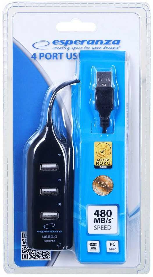 USB Adapteris - Esperanza EA116 480 Mbit/s, Juodas
