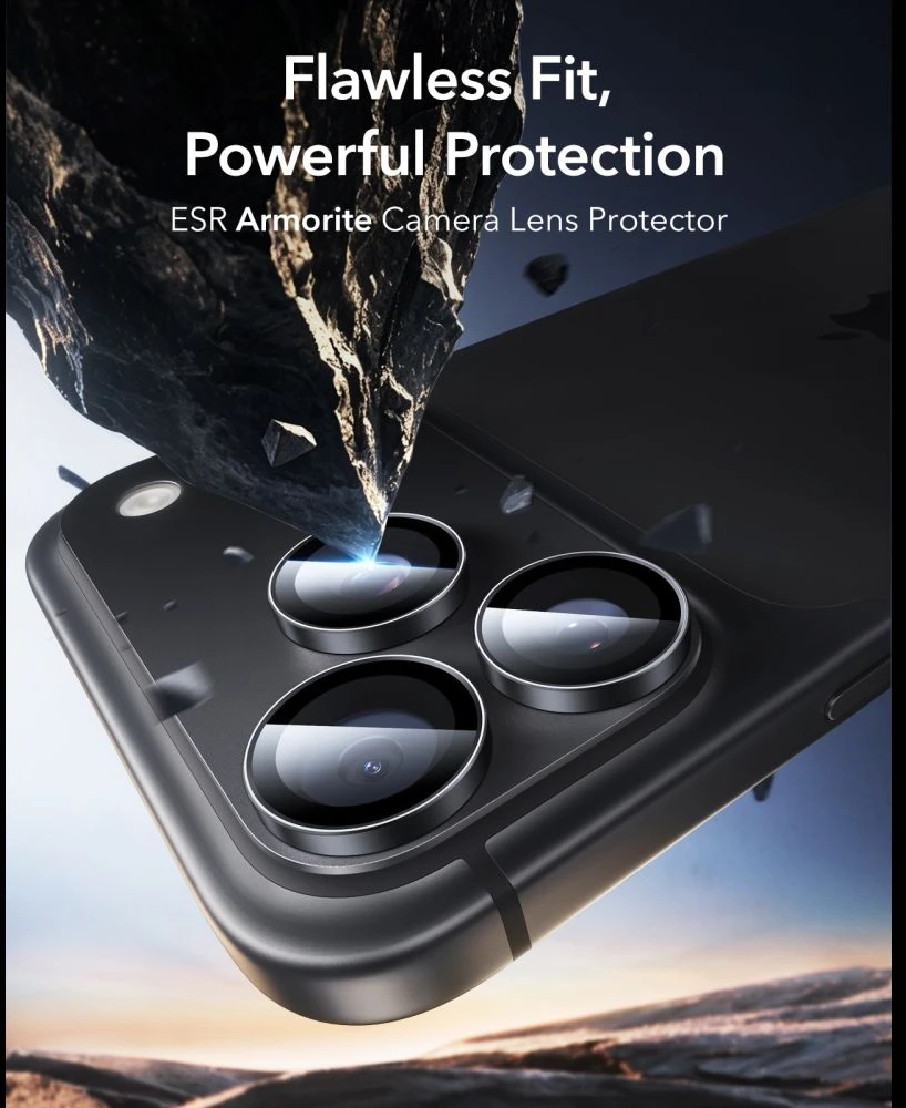 ESR ARMORITE KAMEROS APSAUGA 2-PACK iPhone 18 PRO / 18 PRO MAX JUODA