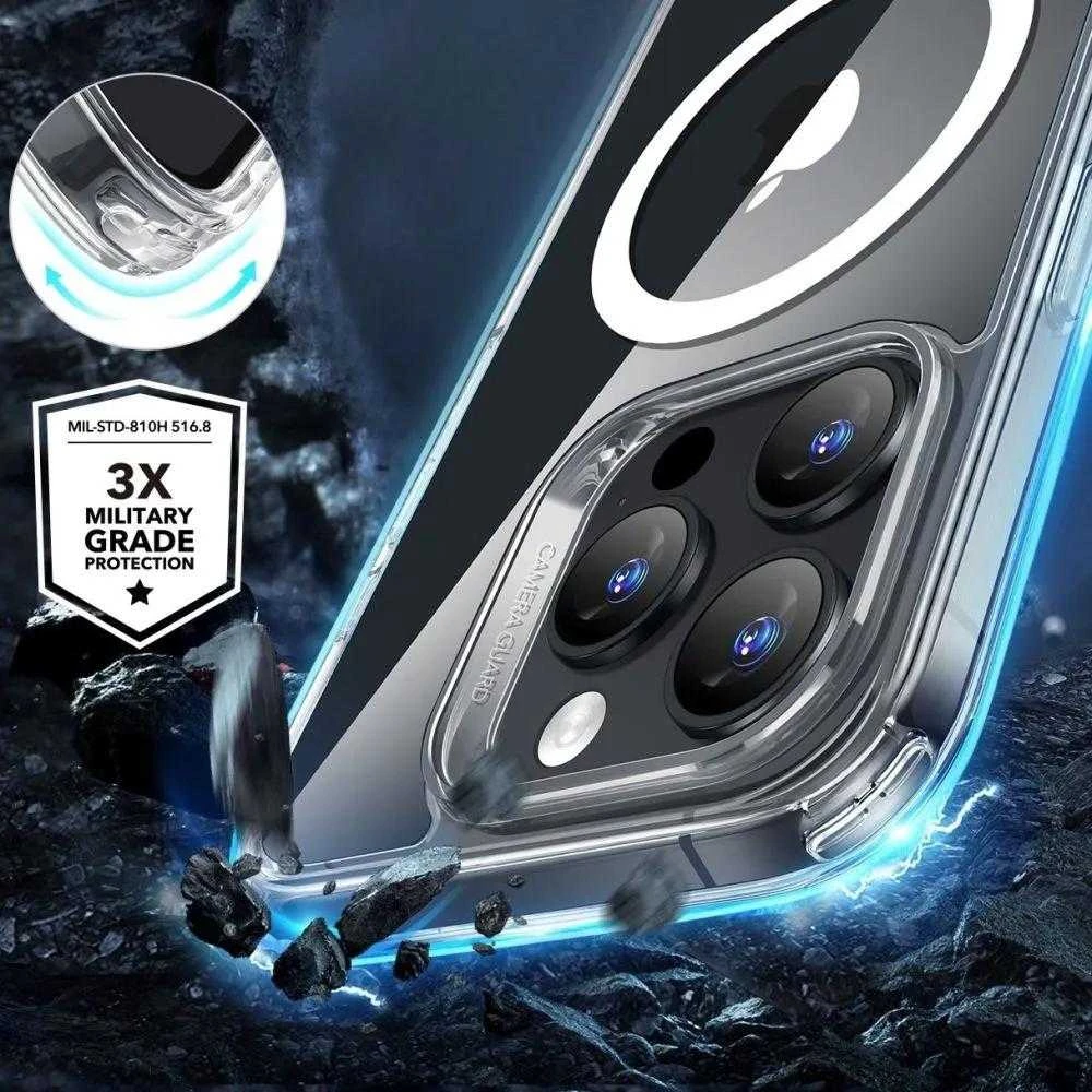 ESR Classic Hybrid Halolock MagSafe + Tempered Glass Apple iPhone 16 Pro Max – dėklas telefonui skaidrus