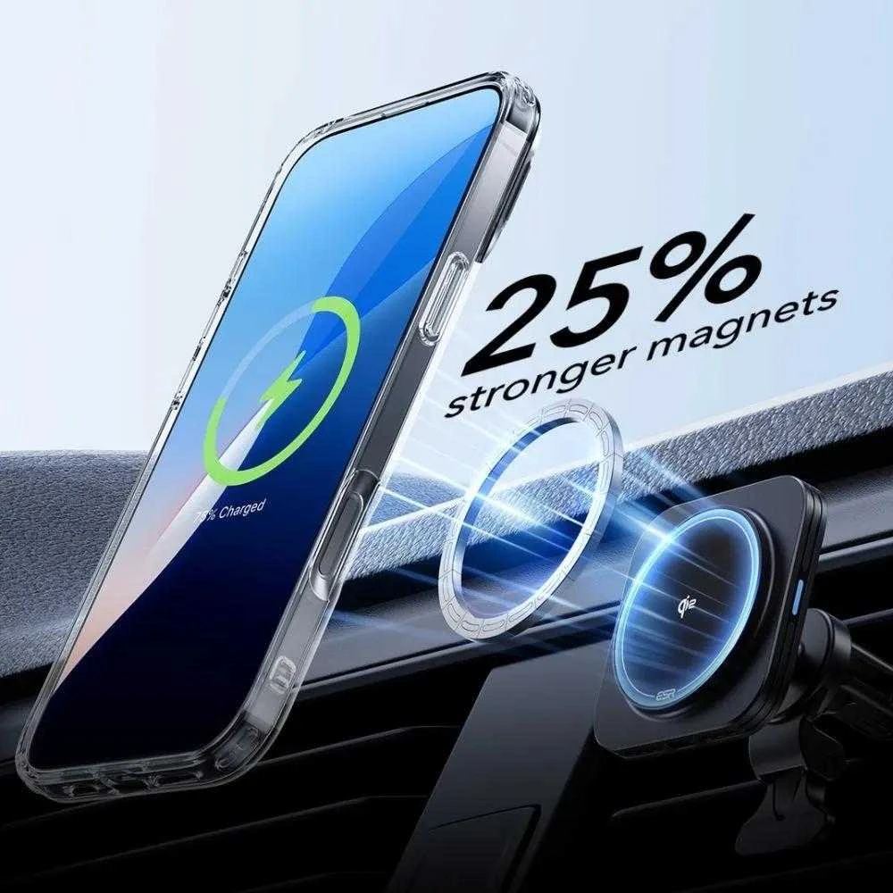 ESR Classic Hybrid KickStand HaloLock MagSafe & TEMPERED GLASS Apple iPhone 16 Plus dėklas telefonui skaidrus