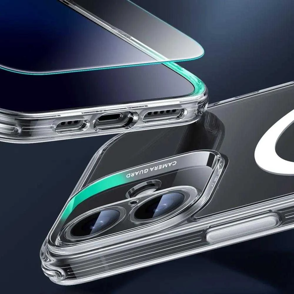 ESR Classic Pro Set Halolock MagSafe iPhone 16 dėklas – skaidrus