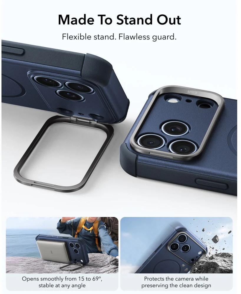 Dėklas Esr Cyber Tough Kickstand Magsafe iPhone 17 Pro Max / 18 Pro Max mėlyna