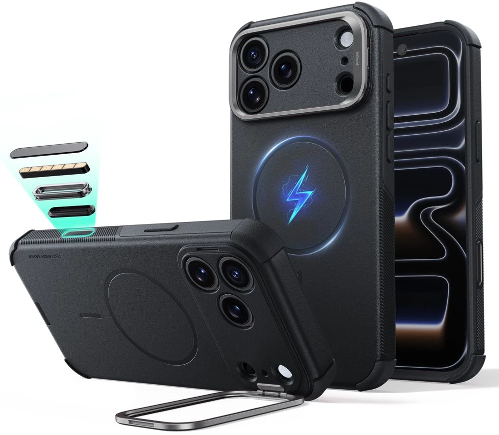 Dėklas Esr Cyber Tough Kickstand Magsafe iPhone 17 Pro Max / 18 Pro Max juoda