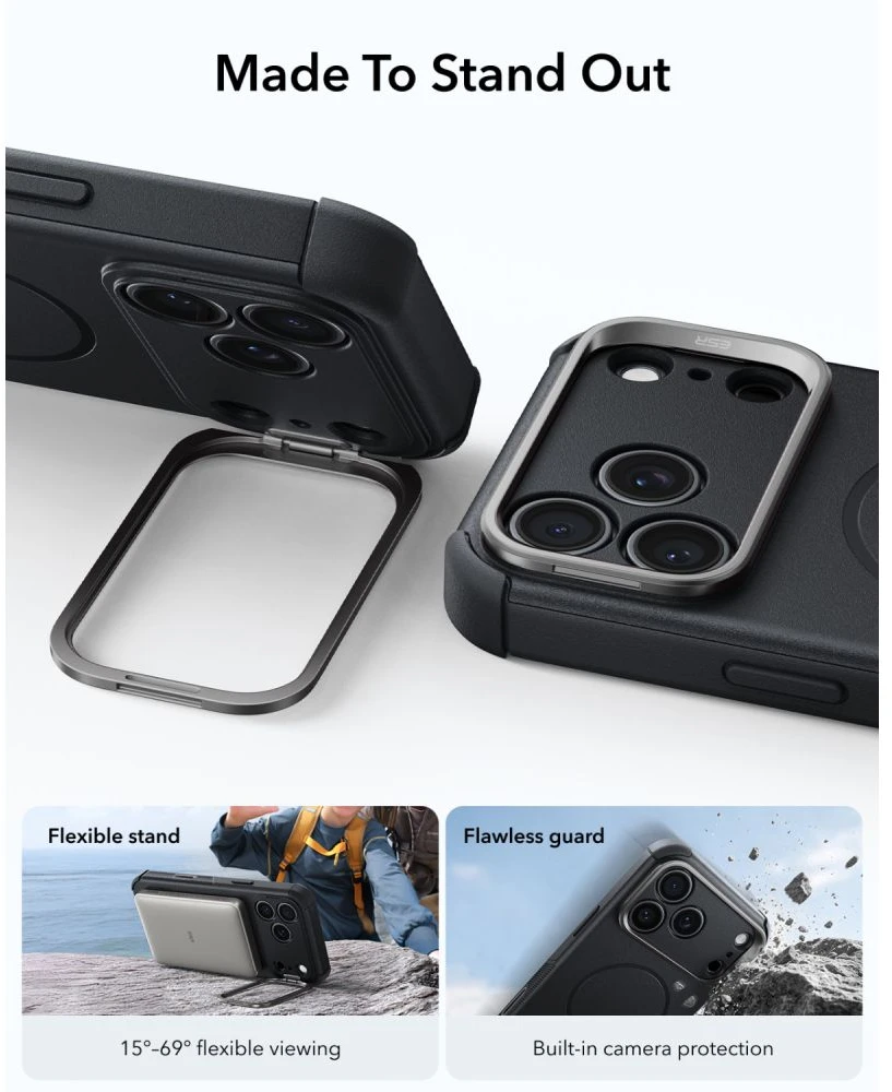 Dėklas Esr Cyber Tough Kickstand Magsafe iPhone 17 Pro / 18 Pro juoda