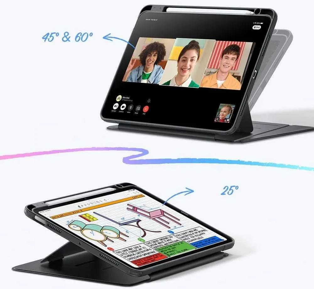 ESR atverčiamas hibridinis dėklas, skirtas iPad 10.9" (2020/2022) / 11" (2024/2025/2026) - Juodas