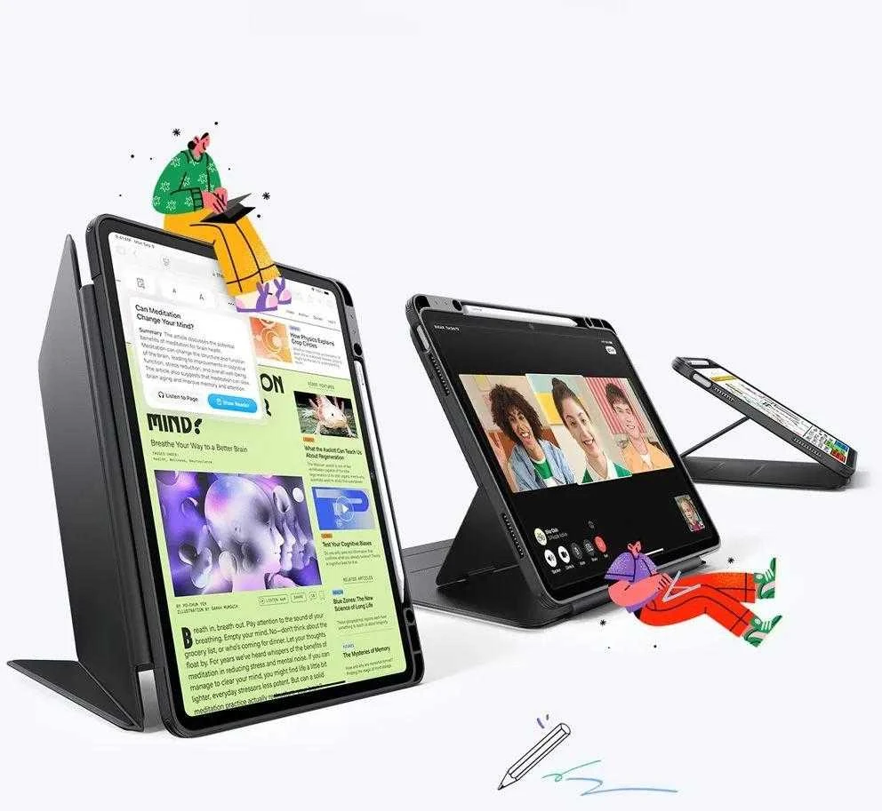 ESR atverčiamas hibridinis dėklas, skirtas iPad Air 13" (2024/2025/2026) - Juodas