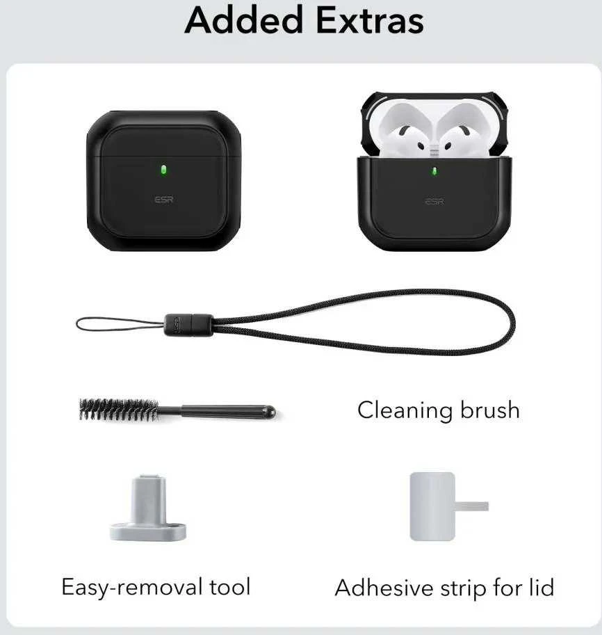 Dėklas ESR ORBIT HALOLOCK MAGSAFE Apple AirPods 4 juodos spalvos