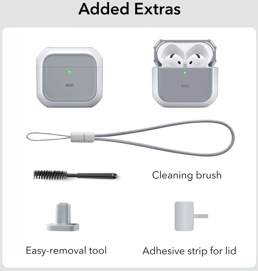 ESR ORBIT HALOLOCK MAGSAFE DĖKLAS AIRPODS 4 / 5 Baltas