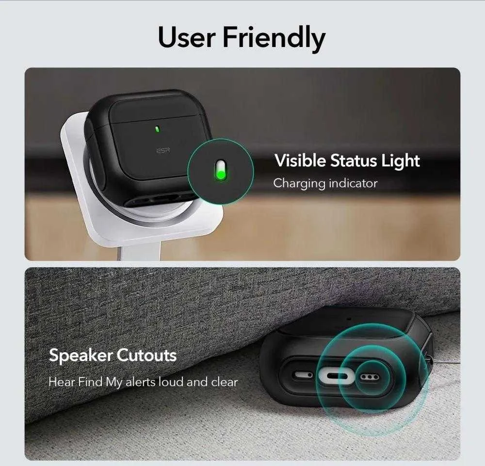 Dėklas ESR ORBIT HALOLOCK MAGSAFE Apple AirPods 4 juodos spalvos