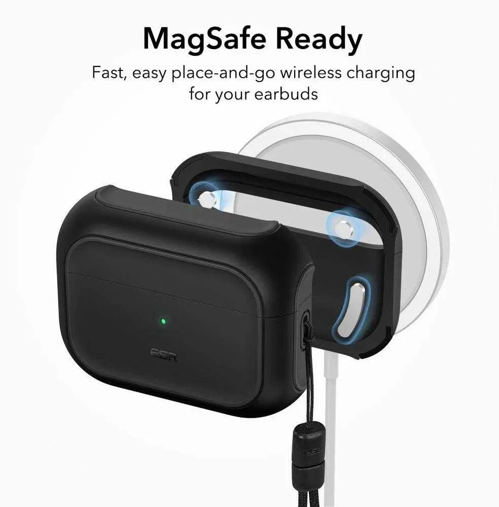 Dėklas ESR Orbit Hybrid, skirtas AirPods Pro, Magsafe (juodas)