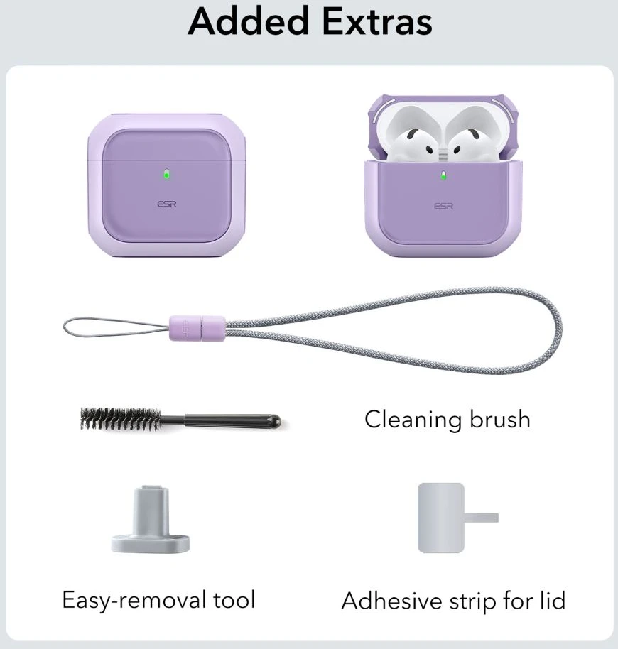 ESR ORBIT HALOLOCK MAGSAFE DĖKLAS AIRPODS 4 / 5 VIOLETINIS