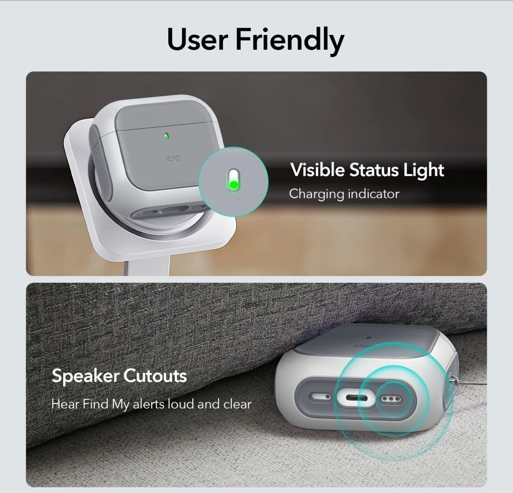ESR ORBIT HALOLOCK MAGSAFE DĖKLAS AIRPODS 4 / 5 Baltas