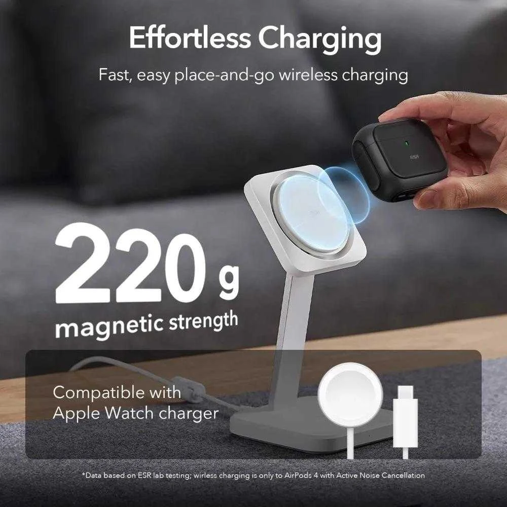 Dėklas ESR ORBIT HALOLOCK MAGSAFE Apple AirPods 4 juodos spalvos