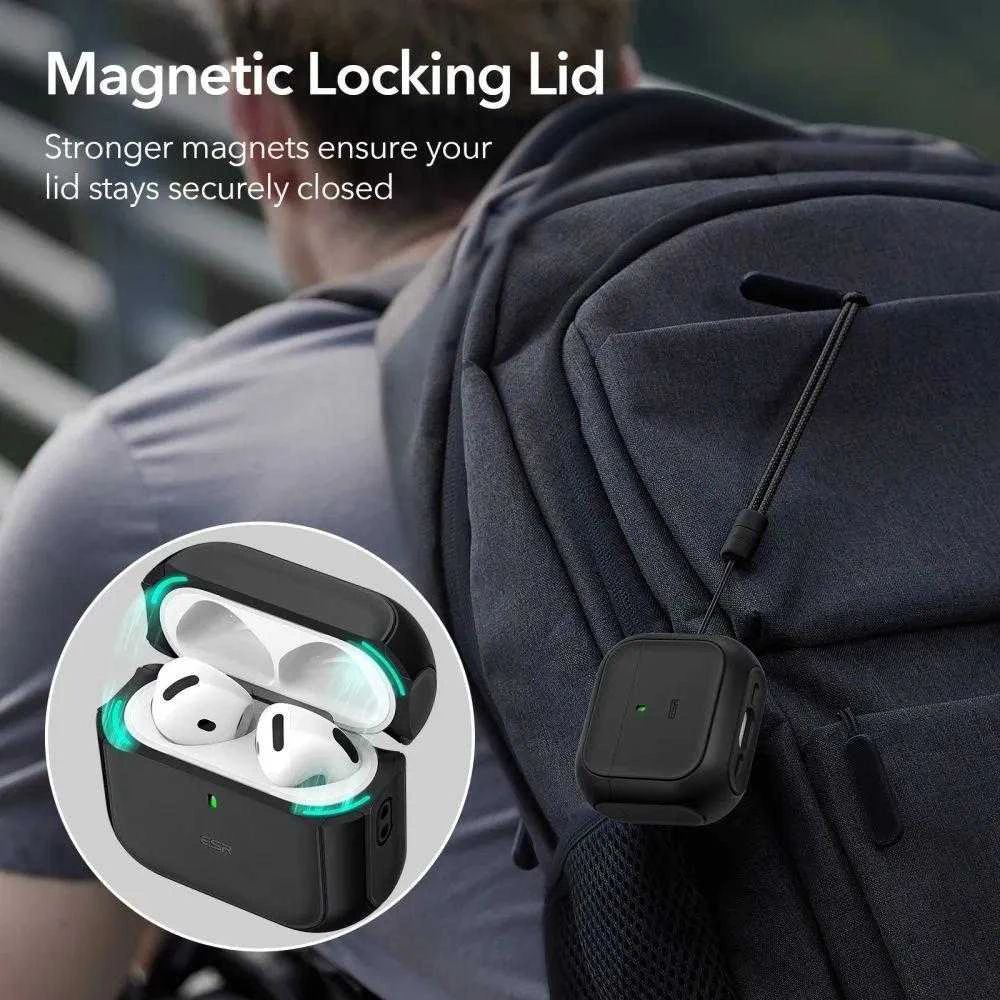 Dėklas ESR ORBIT HALOLOCK MAGSAFE Apple AirPods 4 juodos spalvos