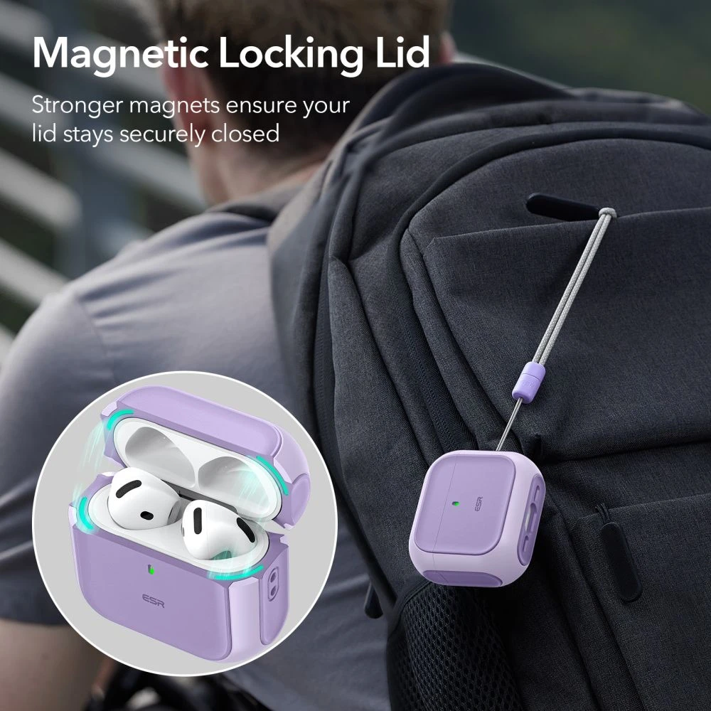 ESR ORBIT HALOLOCK MAGSAFE DĖKLAS AIRPODS 4 / 5 VIOLETINIS