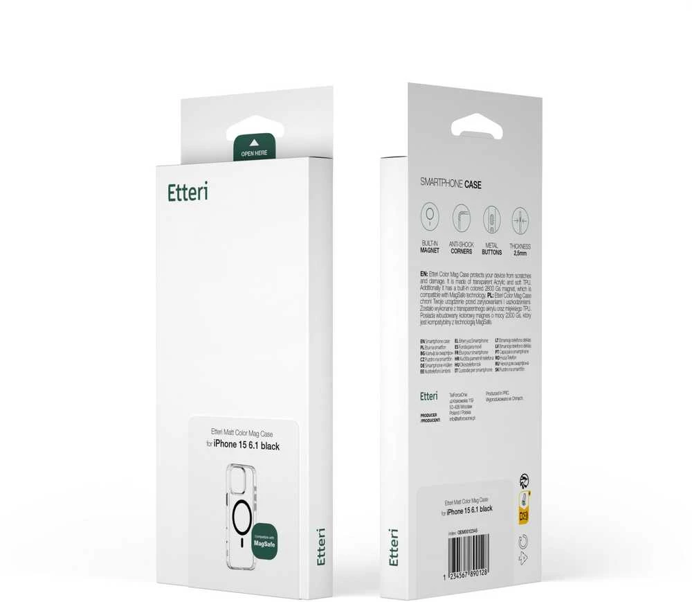 Etteri Color Mag Apple iPhone 16 Plus 6,7" dėklas telefonui juodos spalvos