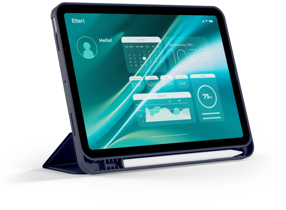 Etteri dėklas Samsung Galaxy Tab A9 2023 / A11 2025 8,7′ tamsiai mėlynas
