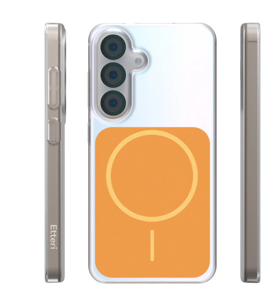 Etteri Hidden Pearl dėklas Samsung Galaxy S25 oranžinis