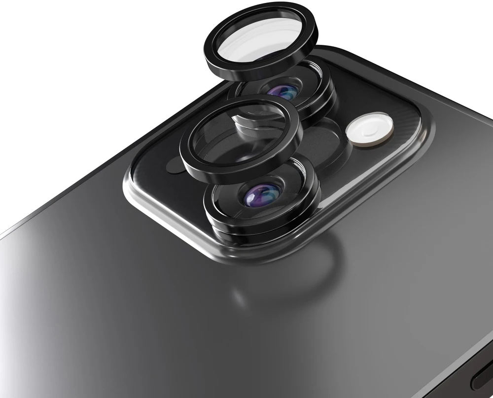Etteri kameros objektyvo apsauga, skirta iPhone 14 / 14 Plus, juoda