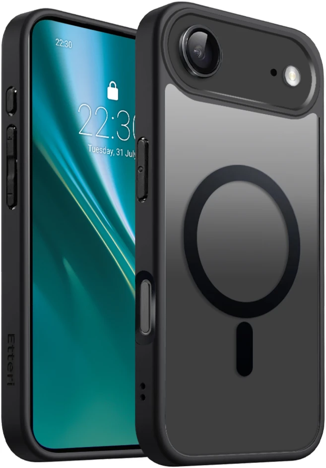 Etteri Matt Mag dėklas, skirtas iPhone 17 Air, juodas