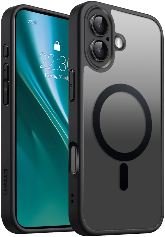 Etteri Matt Mag dėklas, skirtas iPhone 17, juodas