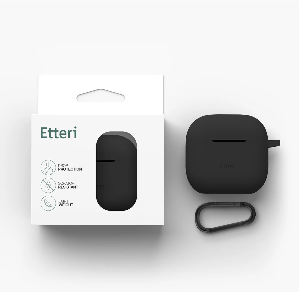 Etteri silikoninis dėklas AirPods 3 juodas