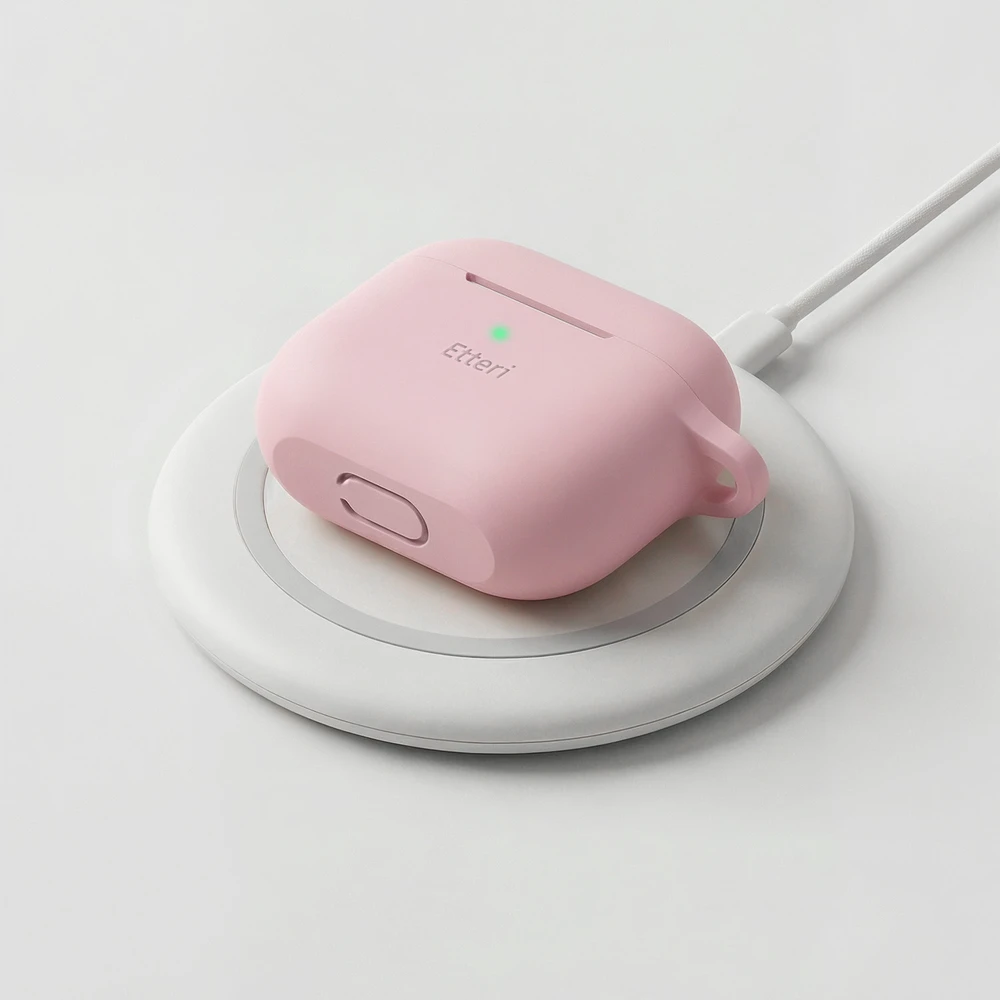 Etteri silikoninis dėklas AirPods 3 šviesiai rožinis