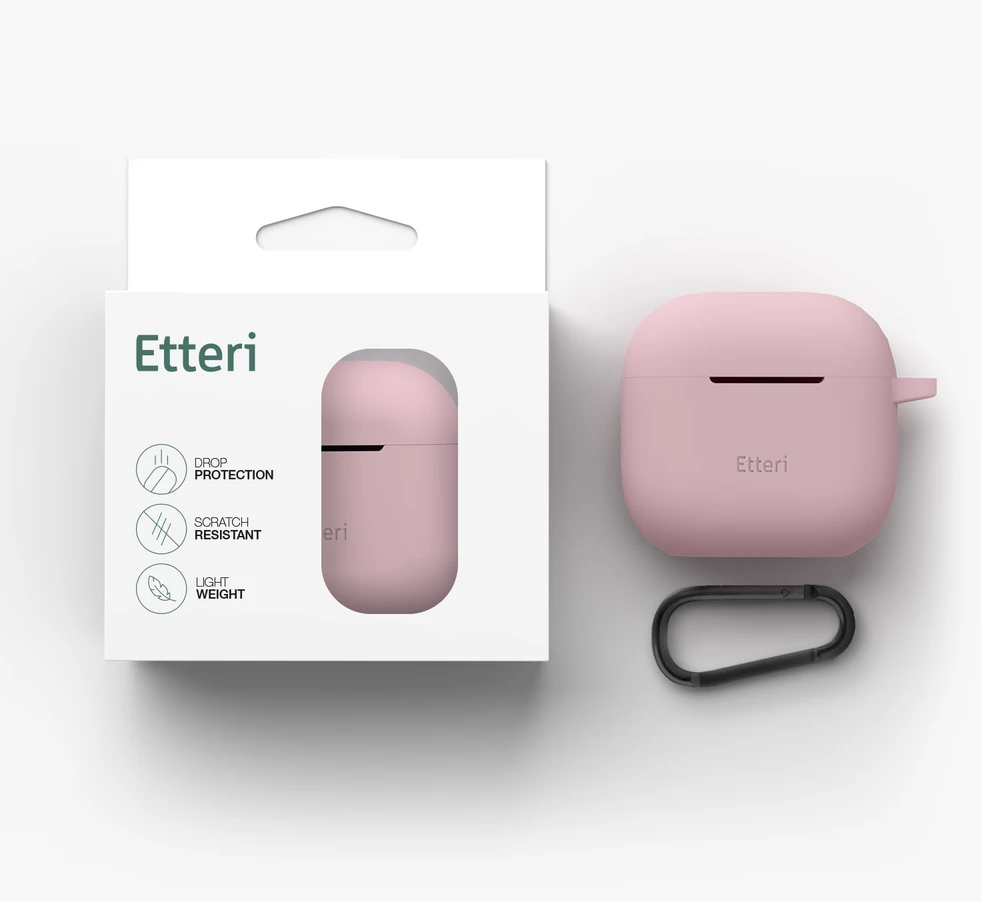 Etteri silikoninis dėklas AirPods 3 šviesiai rožinis