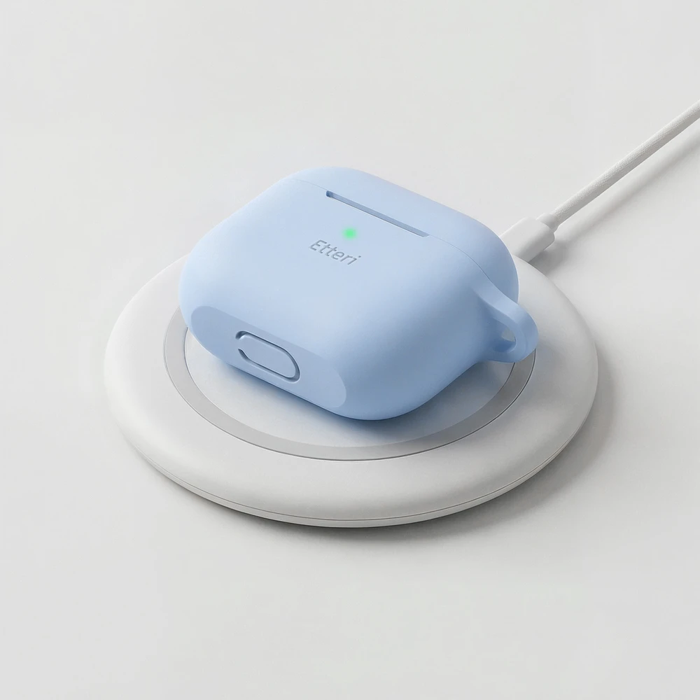 Etteri silikoninis dėklas AirPods 3 šviesiai mėlynas