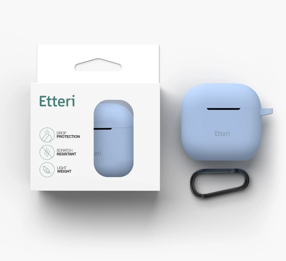 Etteri silikoninis dėklas AirPods 3 šviesiai mėlynas