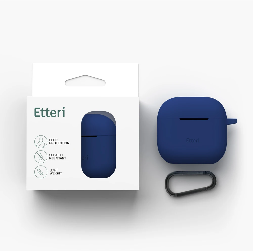 Etteri silikoninis dėklas AirPods 3 tamsiai mėlynas