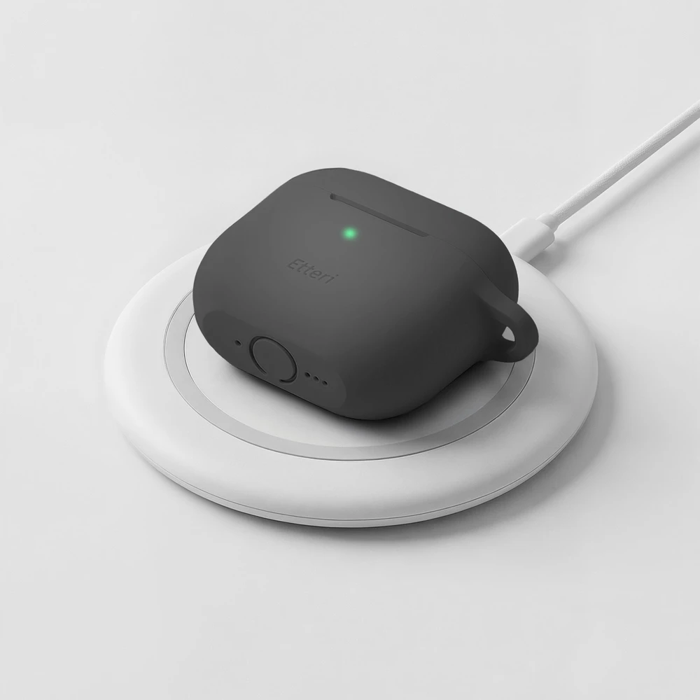 Etteri silikoninis dėklas AirPods 4 juodas