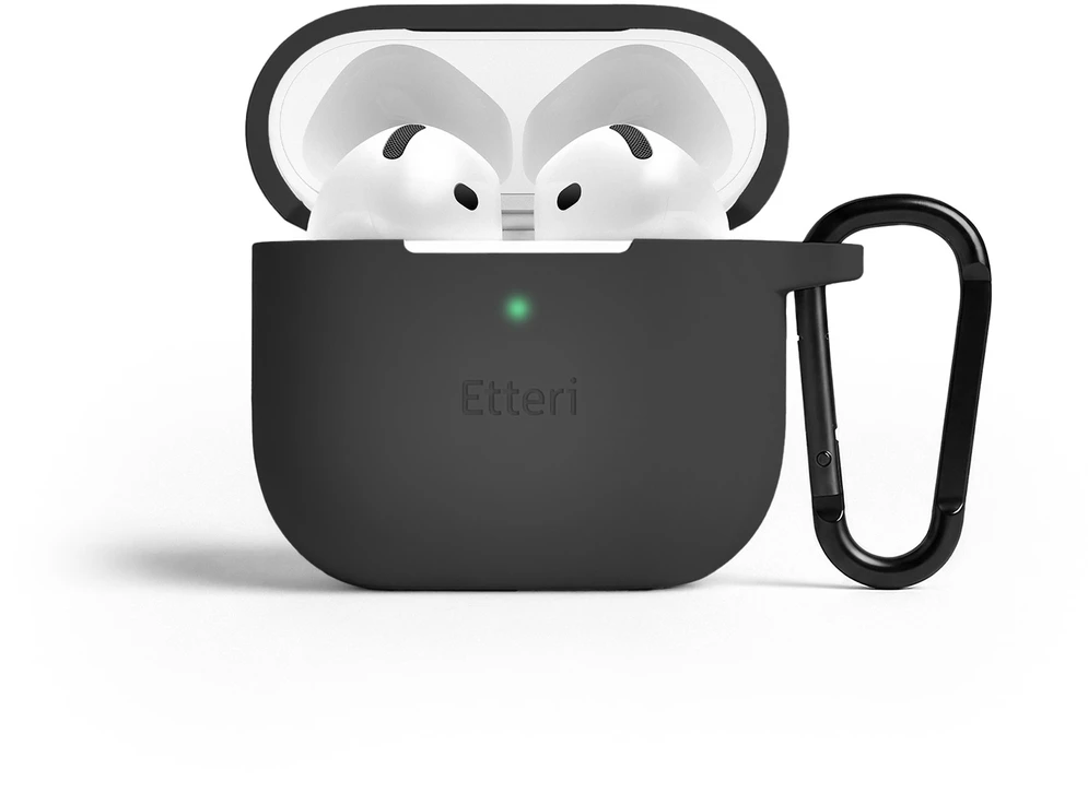 Etteri silikoninis dėklas AirPods 4 juodas