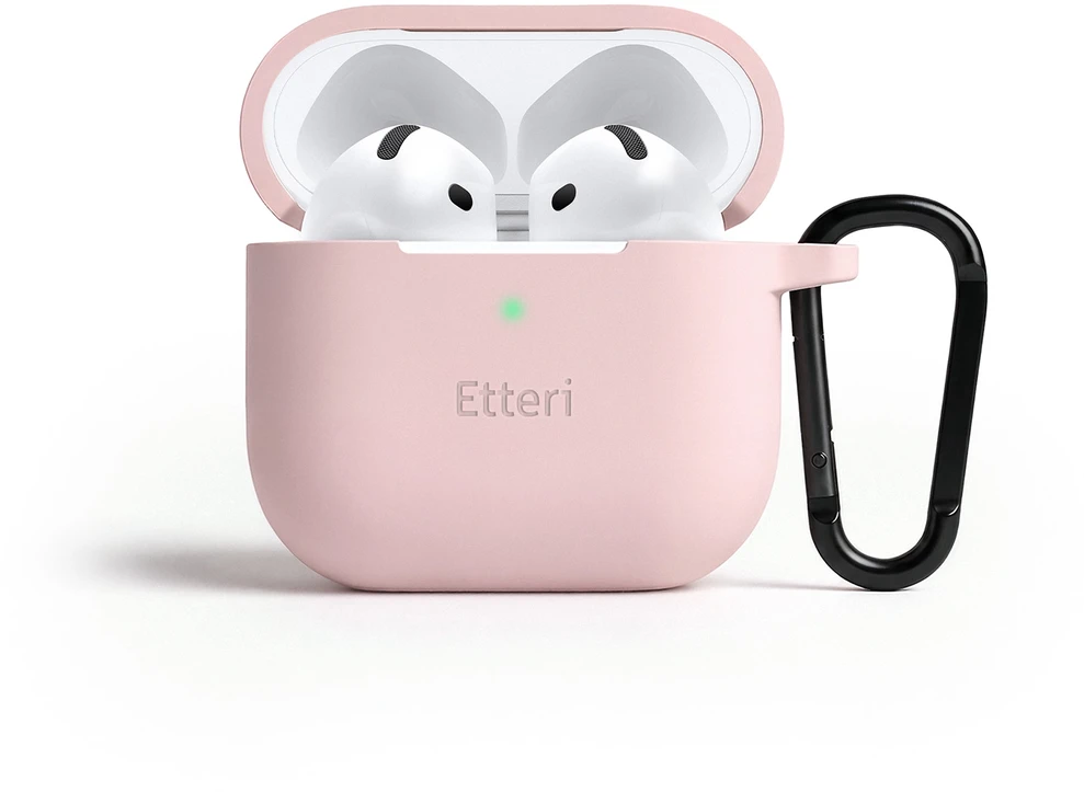 Etteri silikoninis dėklas AirPods 4 šviesiai rožinis