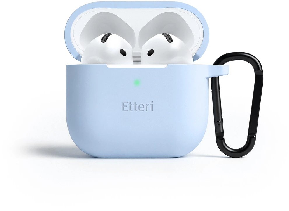 Etteri silikoninis dėklas AirPods 4 šviesiai mėlynas