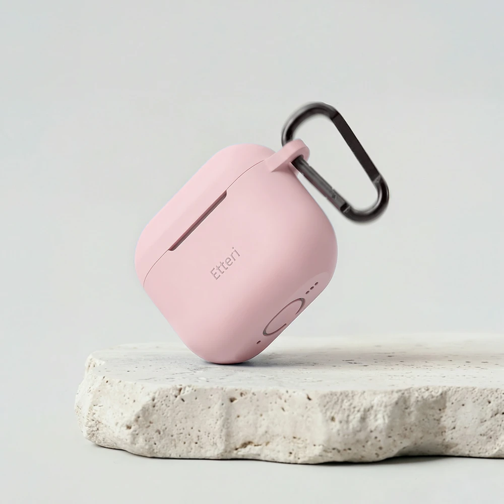 Etteri silikoninis dėklas AirPods 4 šviesiai rožinis
