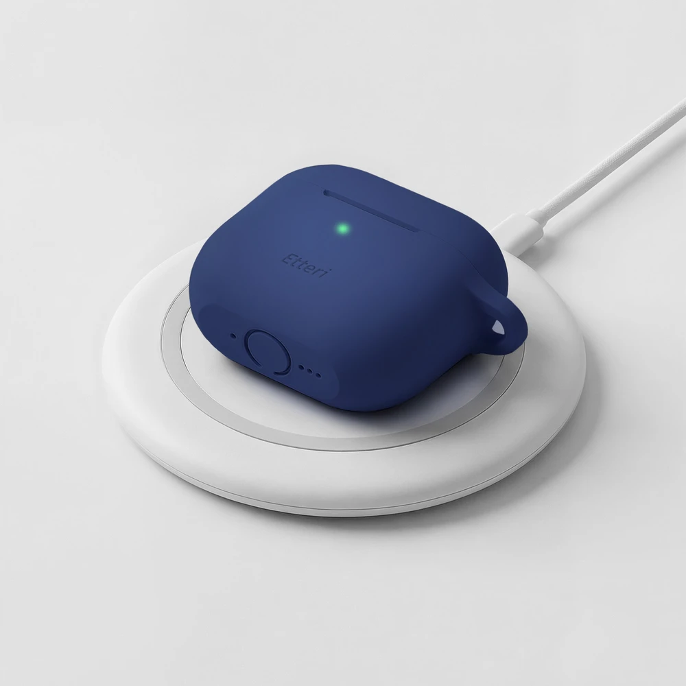 Etteri silikoninis dėklas AirPods 4 tamsiai mėlynas