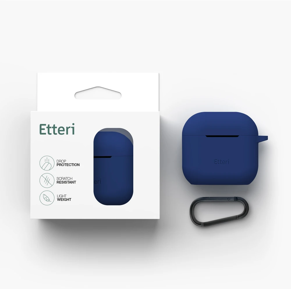 Etteri silikoninis dėklas AirPods 4 tamsiai mėlynas