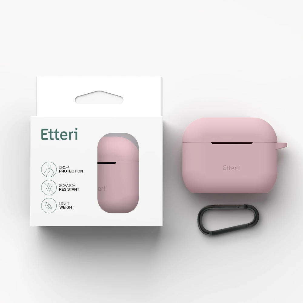 Etteri silikoninis dėklas AirPods Pro 3 šviesiai rožinis