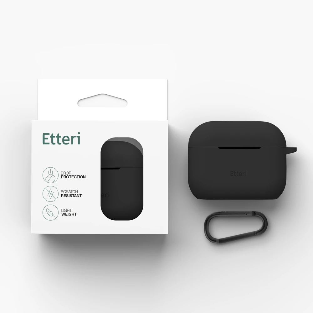 Etteri silikoninis dėklas AirPods Pro 3 juodas