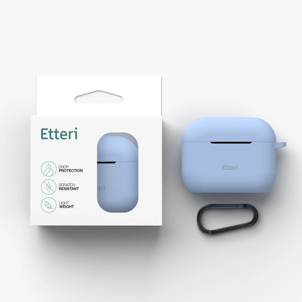 Etteri silikoninis dėklas AirPods Pro 3, šviesiai mėlynas