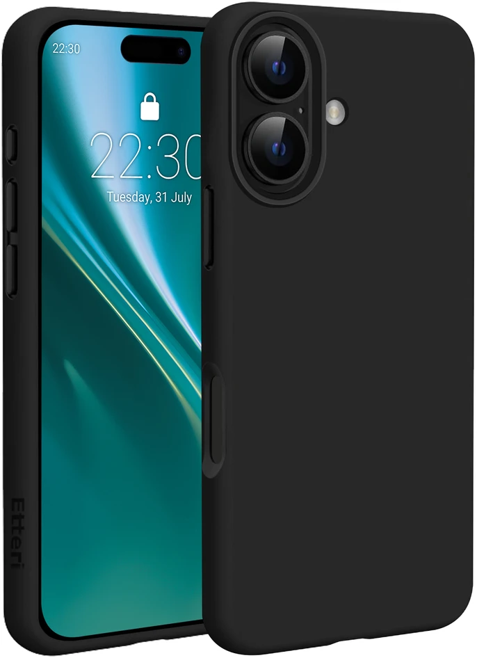 Etteri silikoninis Mag dėklas iPhone 17 juodas