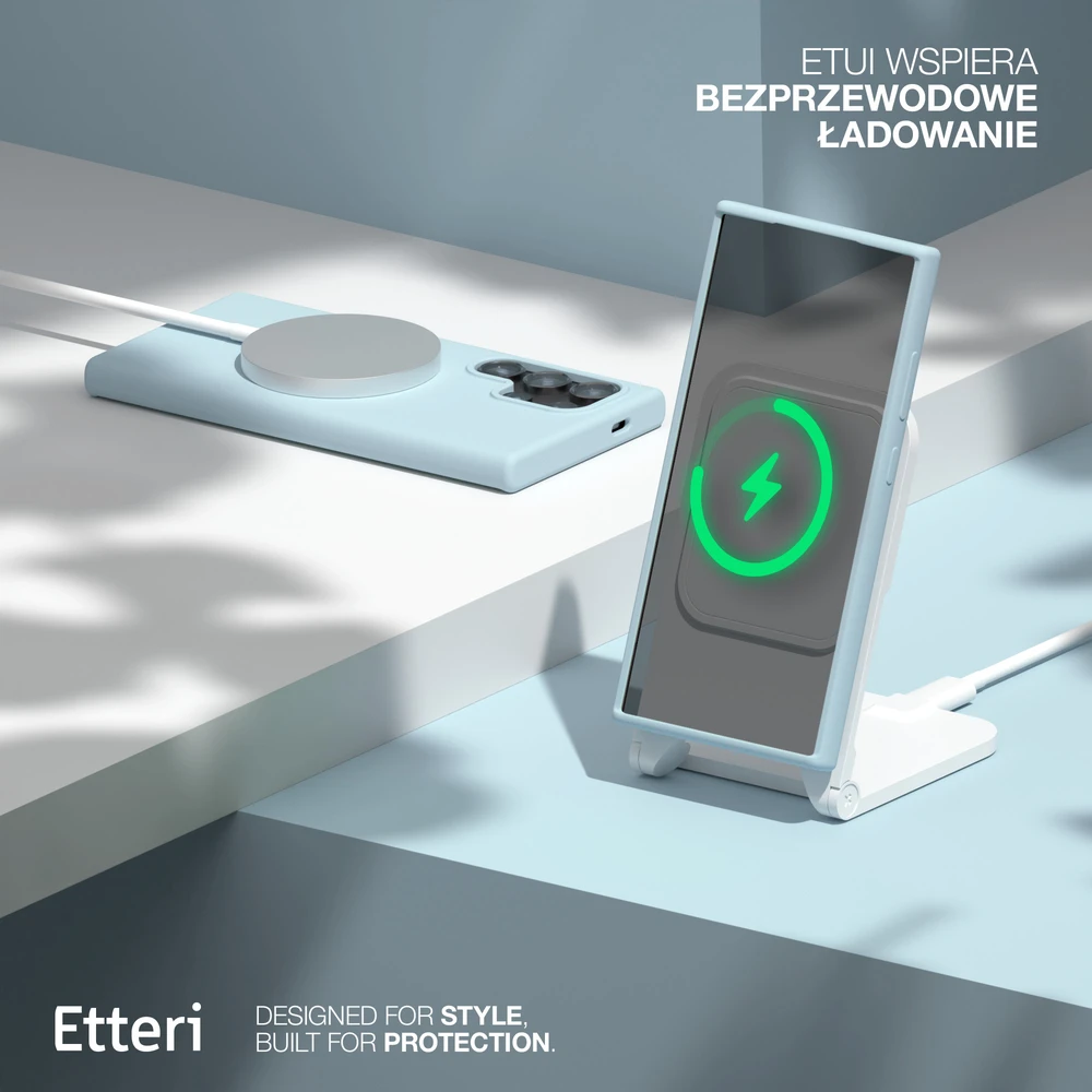 Etteri silikoninis Mag dėklas Samsung Galaxy S25 Ultra šviesiai mėlynas