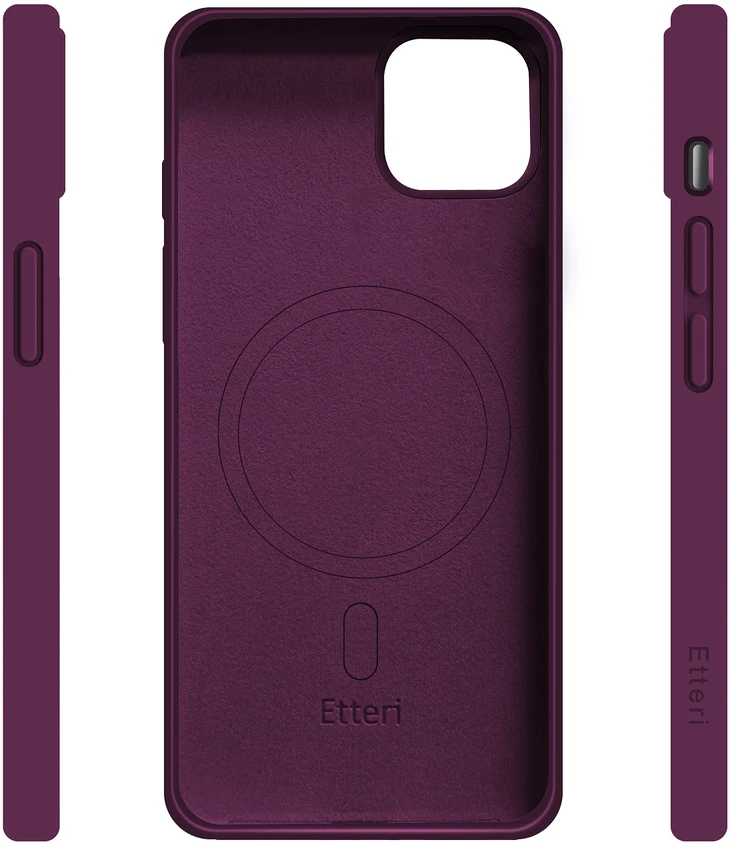 Etteri silikoninis Mag dėklas, skirtas iPhone 13 6,1", tamsios vyšnios spalvos