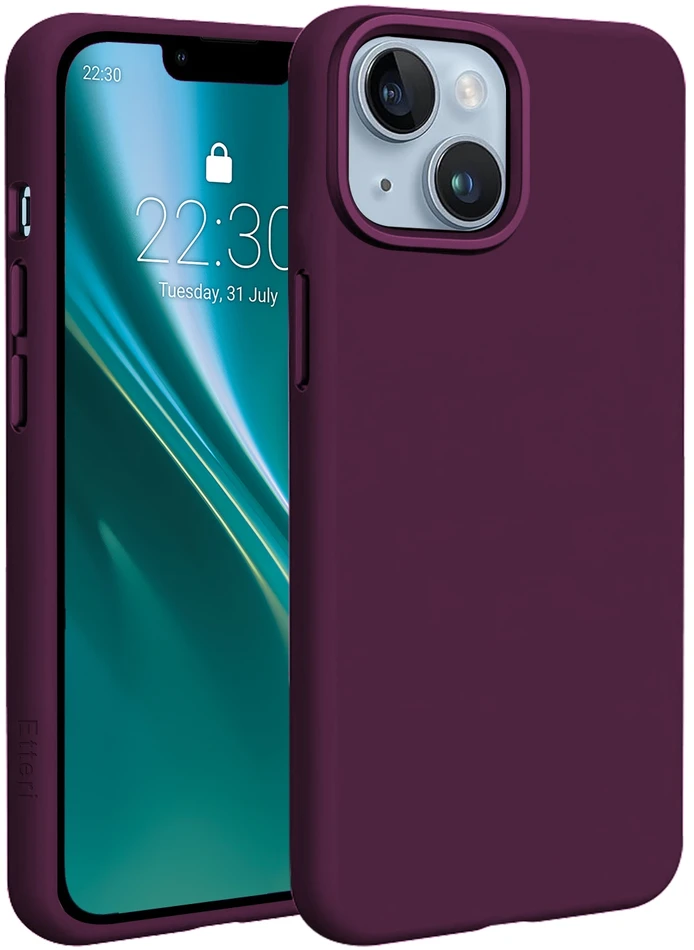Etteri silikoninis Mag dėklas, skirtas iPhone 14 6,1" tamsios vyšnios spalvos