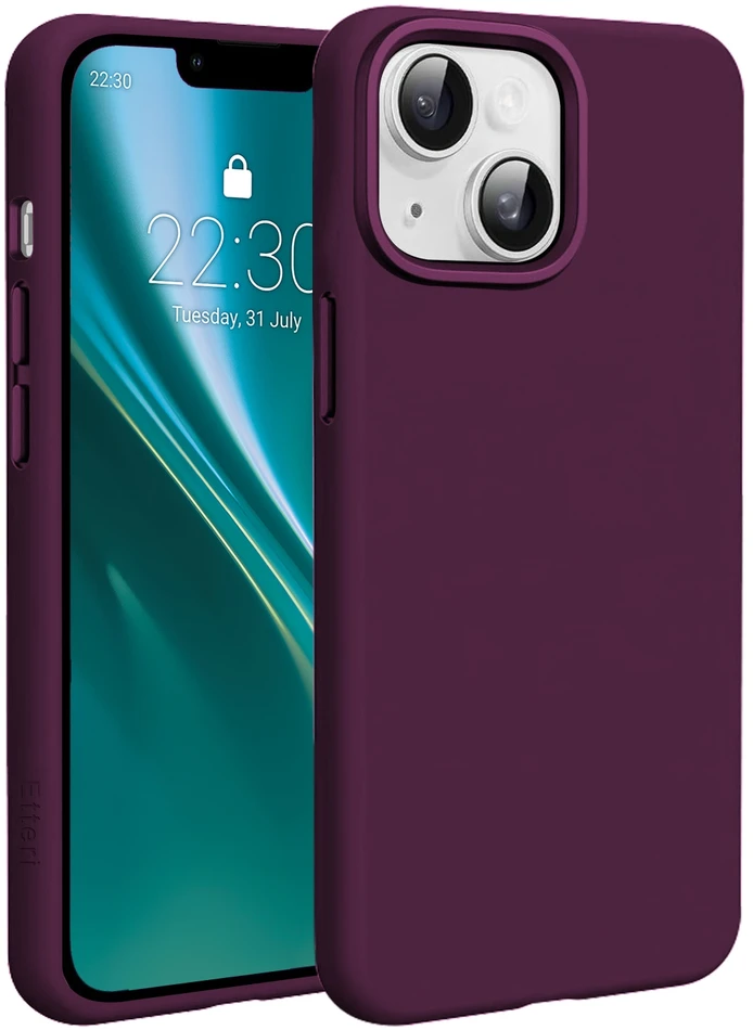 Etteri silikoninis Mag dėklas, skirtas iPhone 15 6,1" tamsios vyšnios spalvos