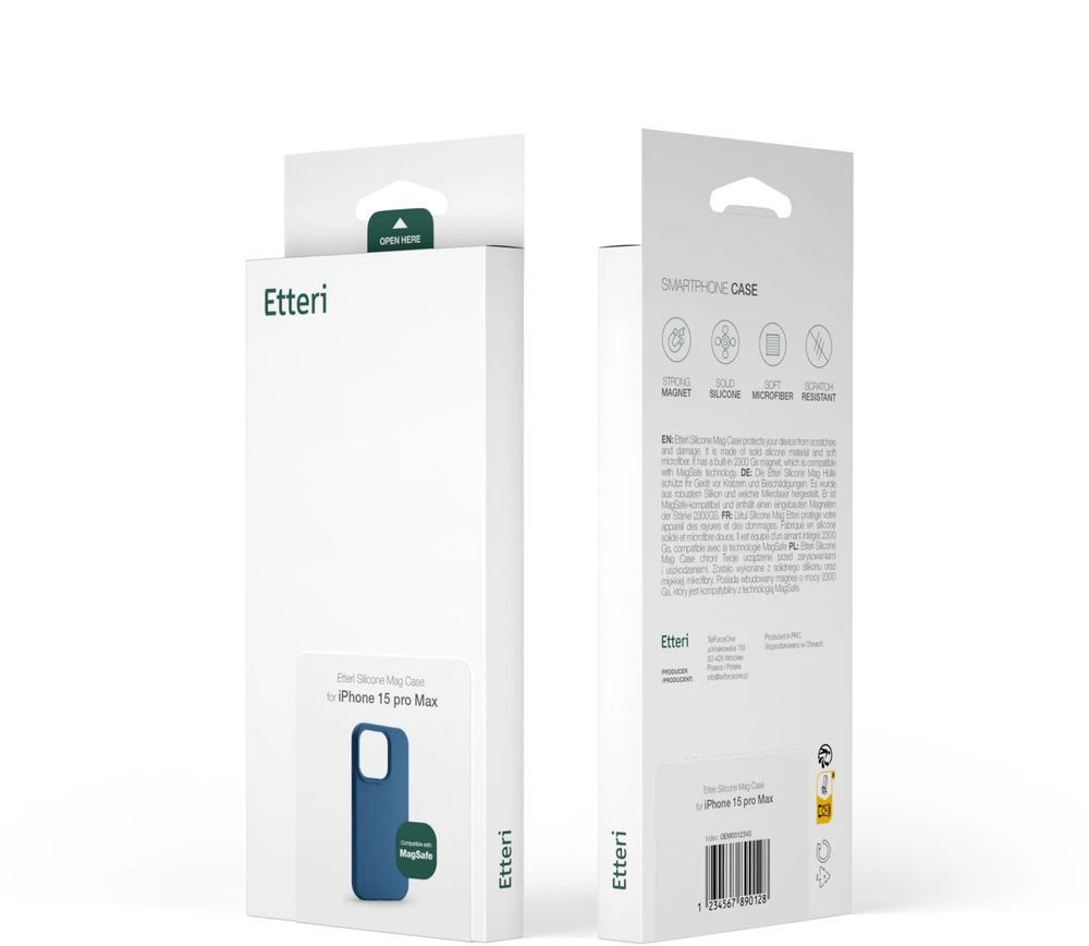 Etteri silikoninis Mag dėklas, skirtas iPhone 17, tamsiai mėlynas