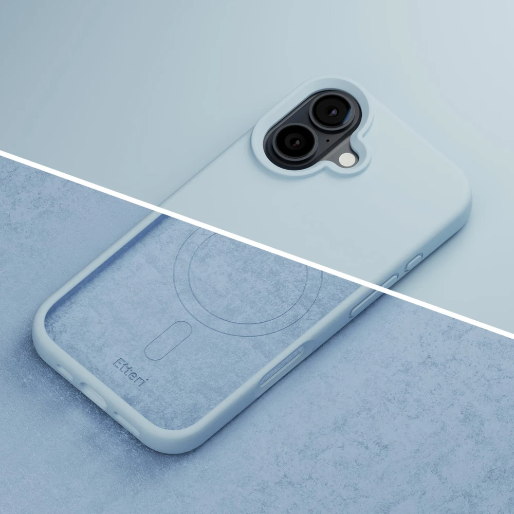 Etteri silikoninis Mag dėklas, skirtas iPhone 17, šviesiai mėlynas