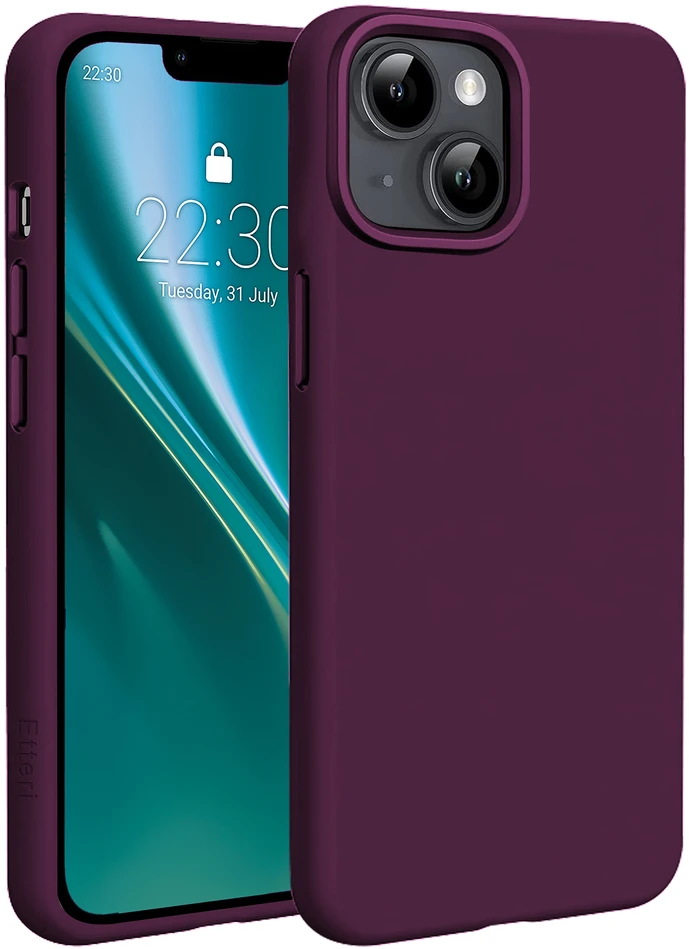 Etteri silikoninis Mag dėklas, skirtas iPhone 13 6,1", tamsios vyšnios spalvos
