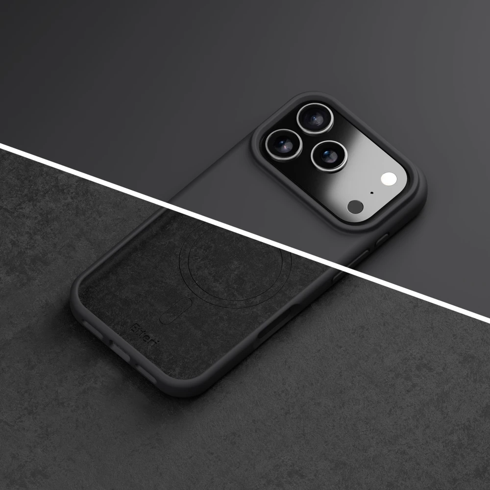 Etteri silikoninis Mag dėklas, skirtas iPhone 17 Pro / 18 Pro, juodas